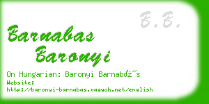 barnabas baronyi business card